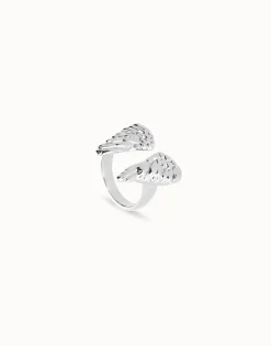 Anillo bañado en plata de ley con forma de alas