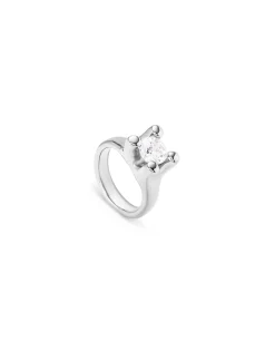 Anillo bañado en plata de ley con circonita blanca mujer