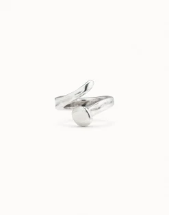 Anillo bañado en plata de ley con tres formas orgánicas mujer