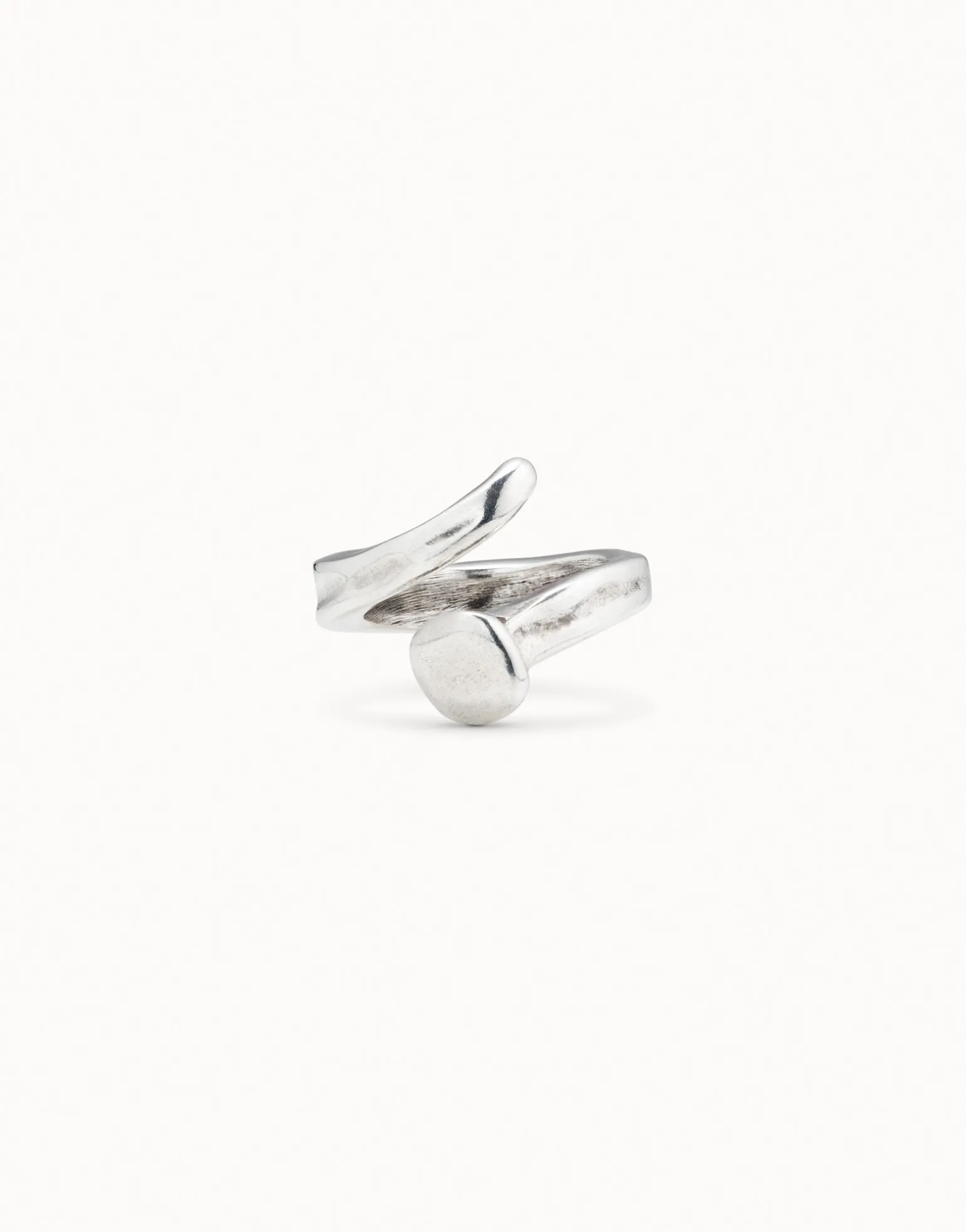 Anillo bañado en plata de ley con tres formas orgánicas mujer