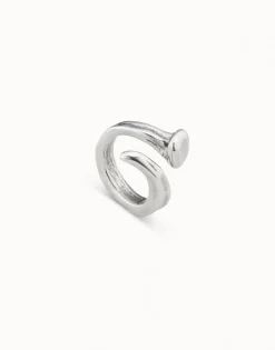 Anillo bañado en plata de ley con tres formas orgánicas mujer