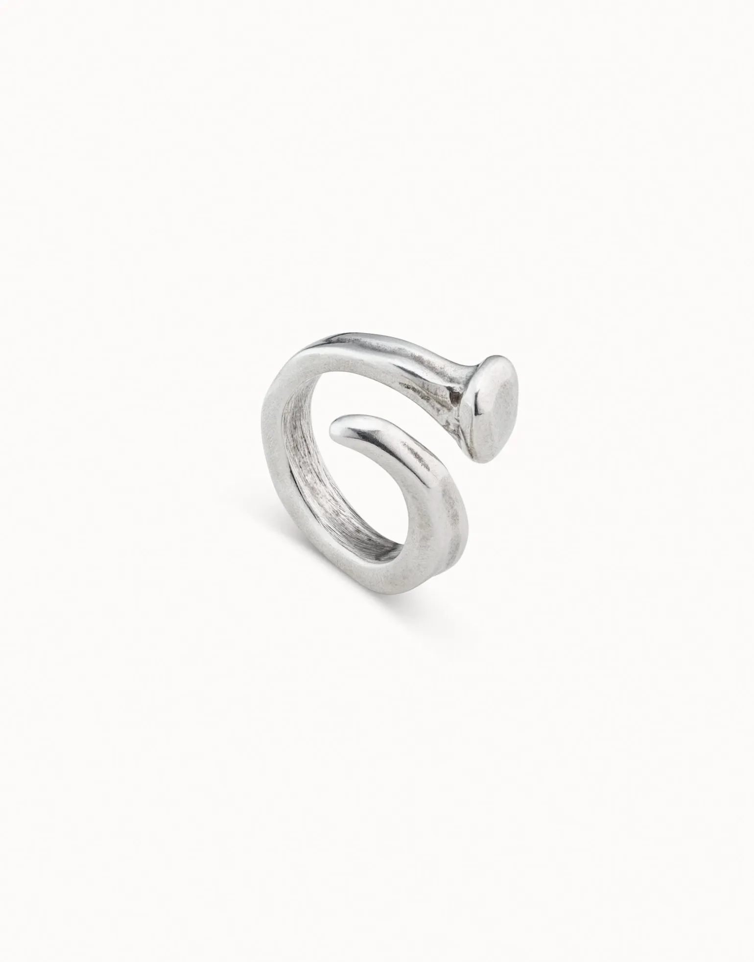 Anillo bañado en plata de ley con tres formas orgánicas mujer