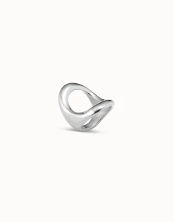 Anillo bañado en plata de ley con óvalo central grande