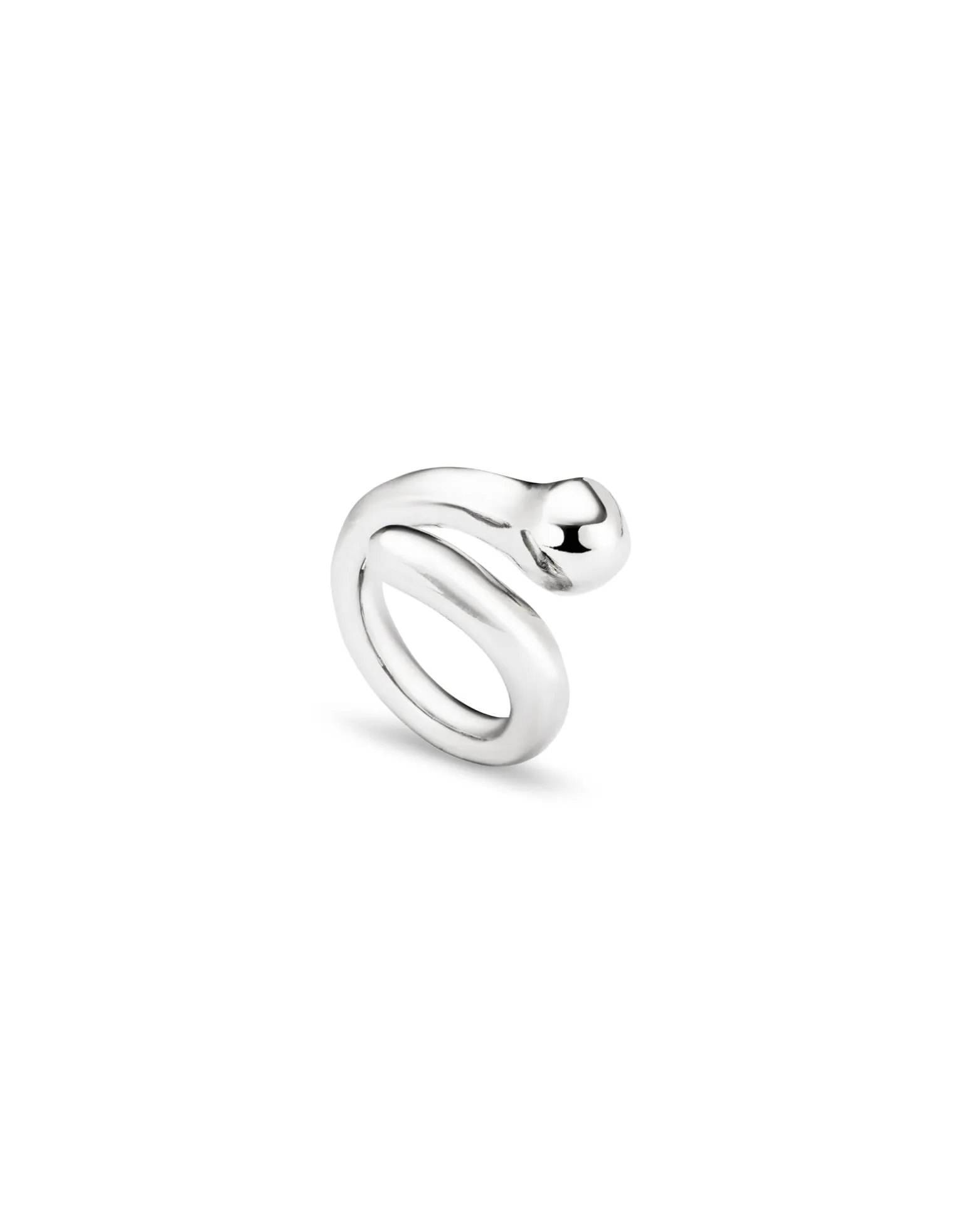 Anillo bañado en plata de ley con diseño abierto y orgánico para mujer