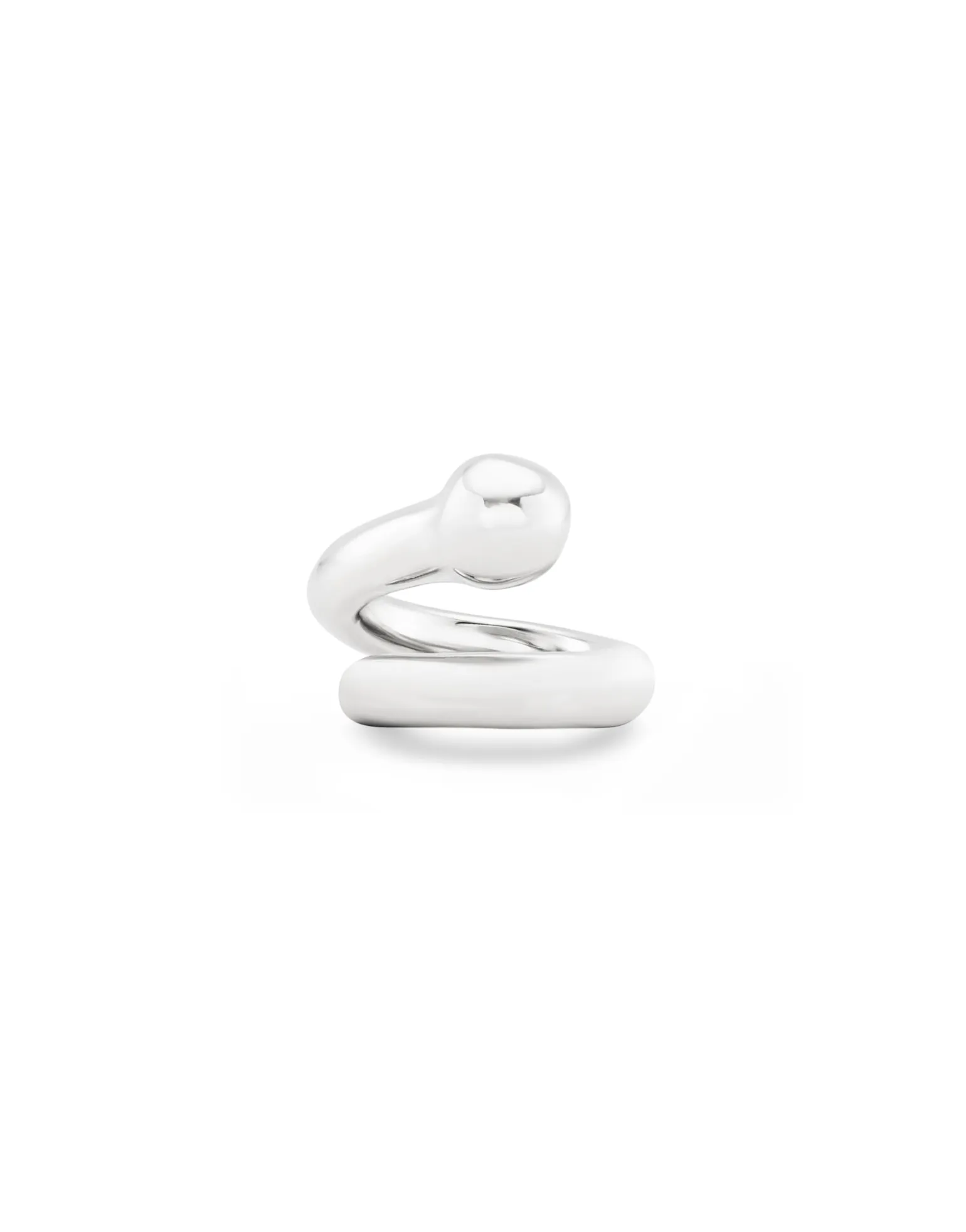 Anillo bañado en plata de ley con diseño abierto y orgánico para mujer