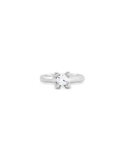 Anillo bañado en plata de ley con circonita blanca mujer