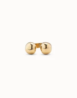 Anillo bolas bañado en oro de 18k