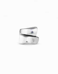 Anillo en espiral bañado en plata de ley