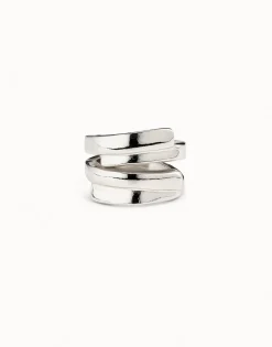 Anillo irregular bañado en plata de ley