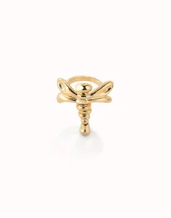 Anillo libélula bañado en oro 18k