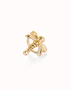 Anillo libélula bañado en oro 18k
