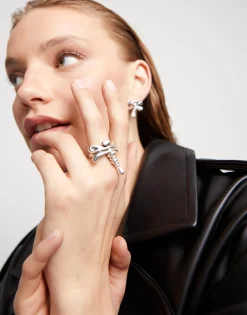 Anillo libélula bañado en plata de ley