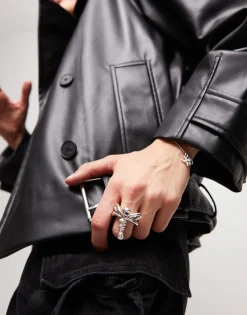 Anillo libélula bañado en plata de ley
