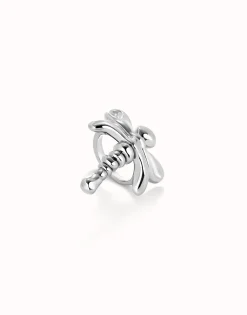 Anillo libélula bañado en plata de ley