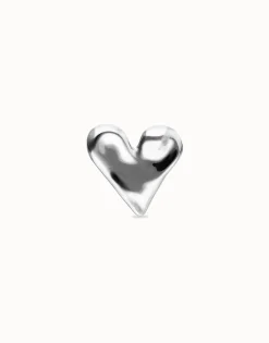 Anillo maxi bañado en plata de ley con forma de corazón