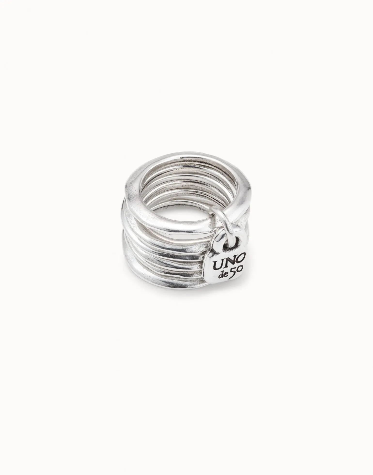 Anillo múltiple bañado en plata de ley