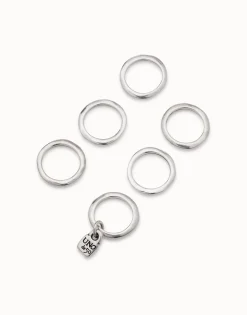 Anillo múltiple bañado en plata de ley