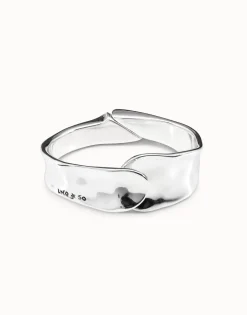 Brazalete bañado en plata de ley de estilo minimalista mujer