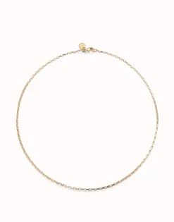 Cadena eslabones corta bañada en oro de 18k