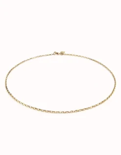 Cadena eslabones corta bañada en oro de 18k