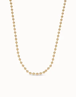 Cadena larga de bolas bañada en oro 18k.