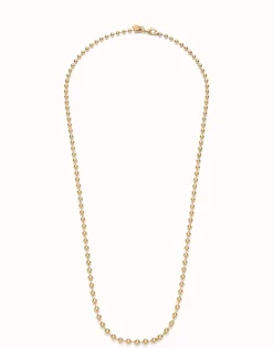 Cadena larga de bolas bañada en oro 18k.