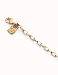 Cadena larga de eslabón bañada en oro 18k.