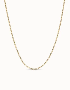 Cadena larga de eslabón bañada en oro 18k.