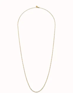 Cadena larga de eslabón bañada en oro 18k.