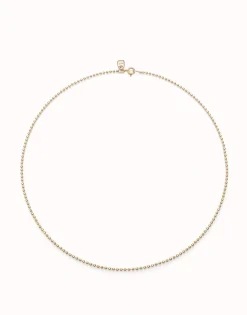 Cadena media con bolas bañada en oro 18k