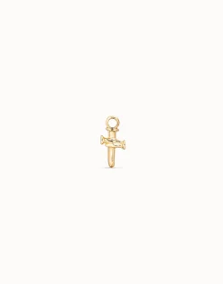 Charm de piercing bañado en oro de 18k de cruz