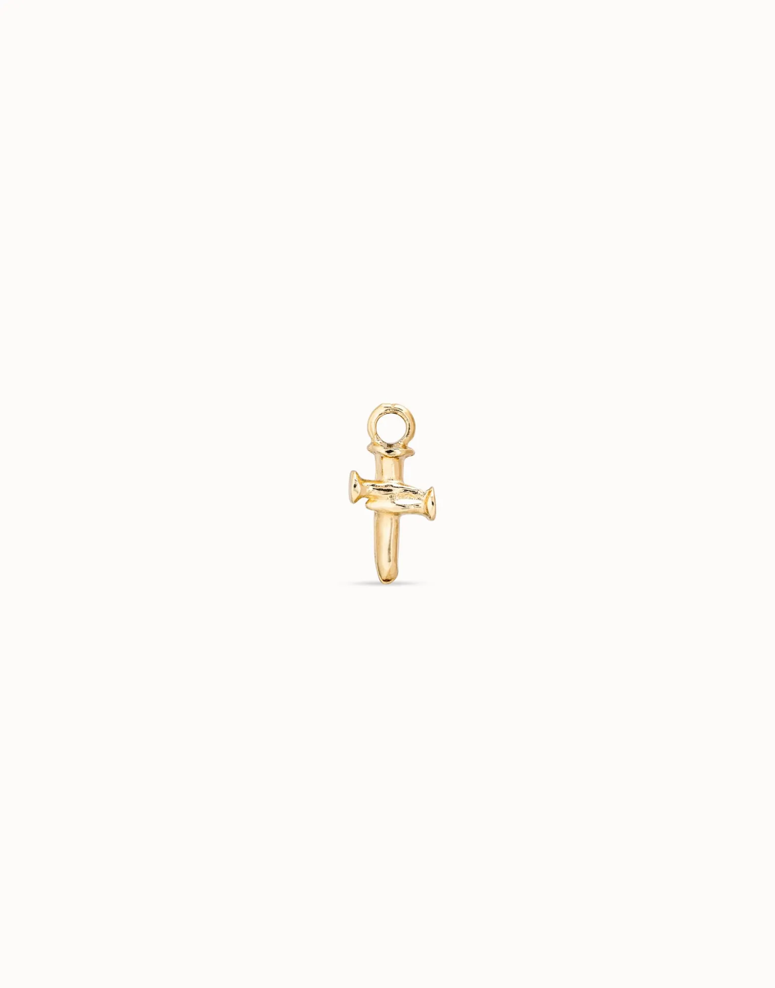 Charm de piercing bañado en oro de 18k de cruz