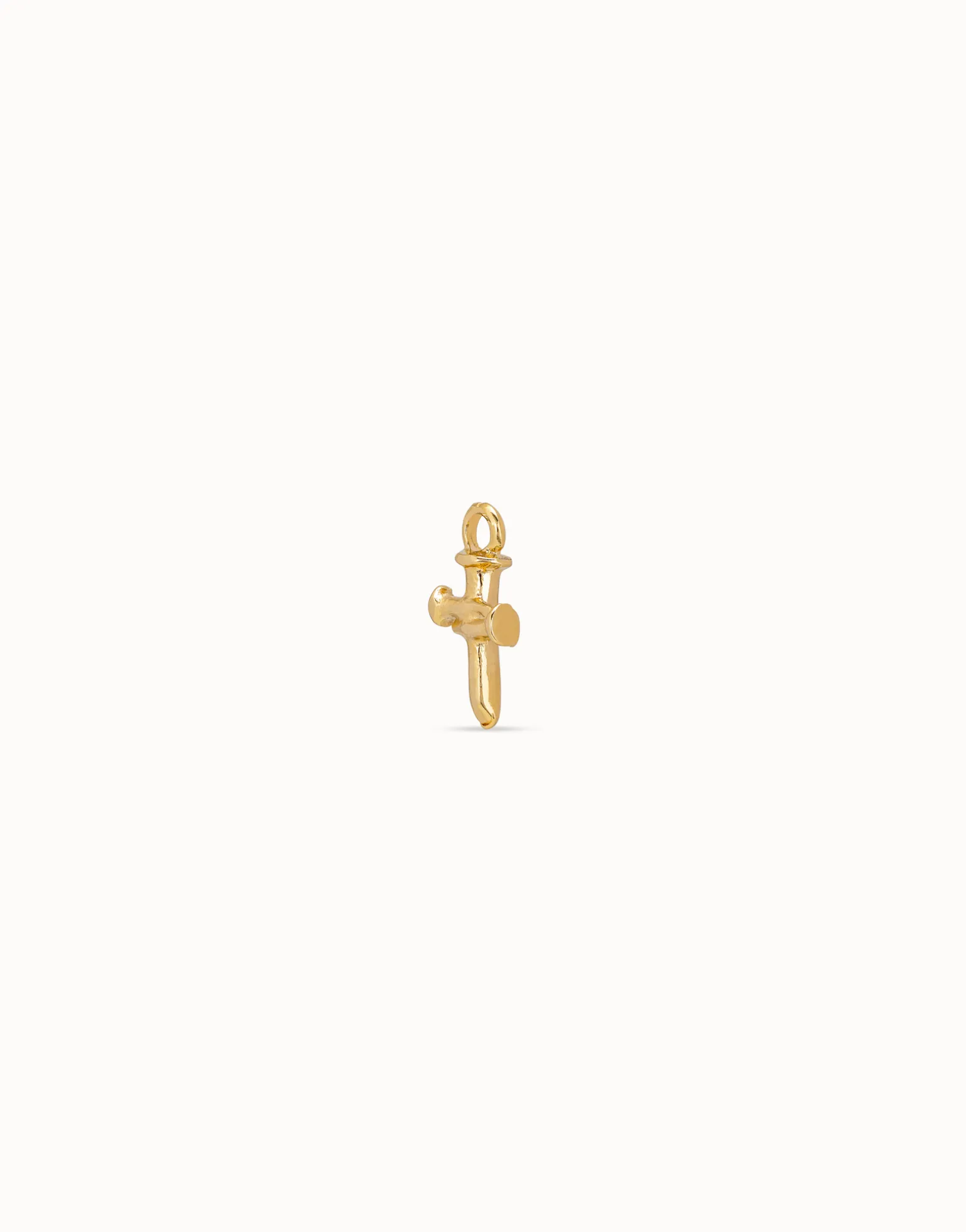 Charm de piercing bañado en oro de 18k de cruz