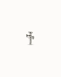 Charm de piercing bañado en plata de ley de cruz