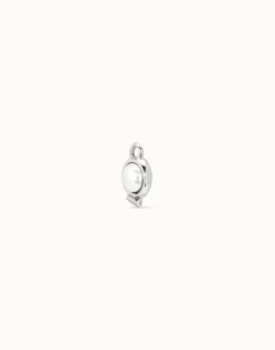 Charm de piercing bañado en plata de ley de círculo y cristal