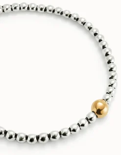 Colgante de bolas bañado en oro 18k con bola central grande