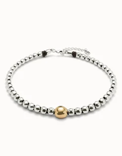 Colgante de bolas bañado en oro 18k con bola central grande