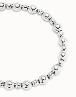 Colgante de bolas en dos tamaños bañado en plata de ley