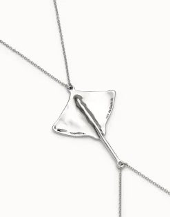 Colgante para cuerpo bañado en plata de ley y figura mantarraya
