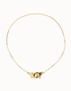 Collar bañado en oro 18k con detalle de mosquetón entrelazado