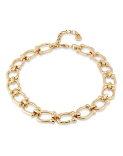 Collar bañado en oro 18k con eslabones medianos