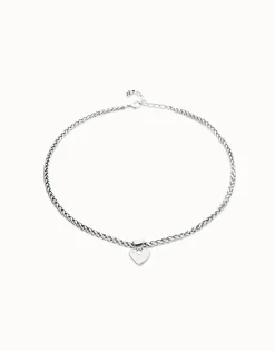 Collar bañado en plata con detalle de corazón pequeño