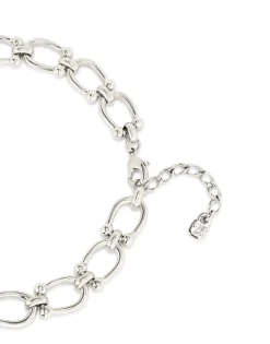 Collar bañado en plata con eslabones medianos