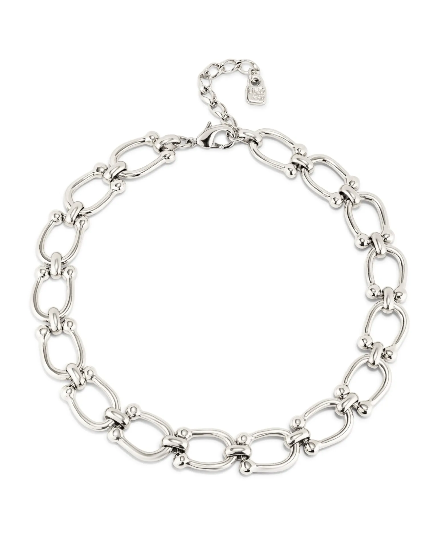 Collar bañado en plata con eslabones medianos