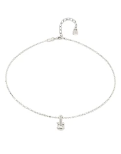 Collar bañado en plata de ley y circonita central blanca