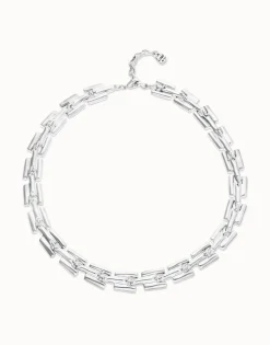 Collar con eslabones bañado en plata de ley