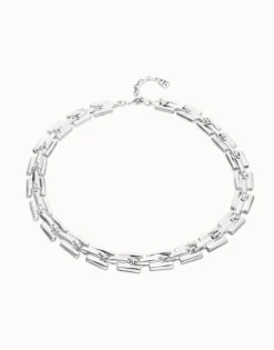 Collar con eslabones bañado en plata de ley