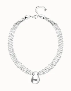 Collar con hilos plateados y esfera grande