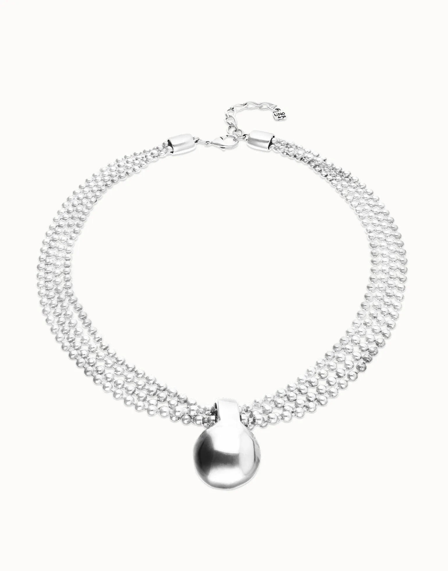 Collar con hilos plateados y esfera grande