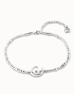 Collar corto bañado en plata de ley con perla para mujer